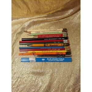 Lot Of 15 Vintage Pencils, Wyandotte, Skilcraft, Garfield, Ads, Dixon, Sears